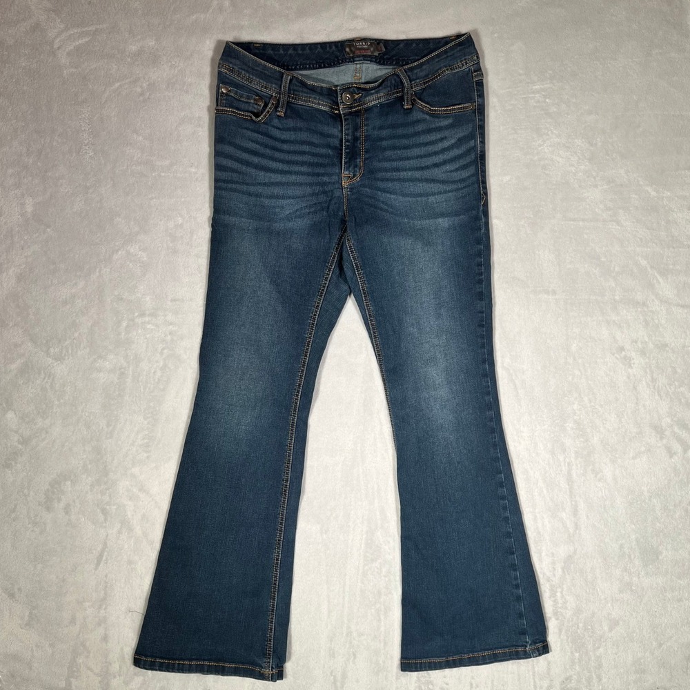 Torrid Luxe Slim Boot Jeans Plus Size 10S Dark Wash Blue Denim Stretch